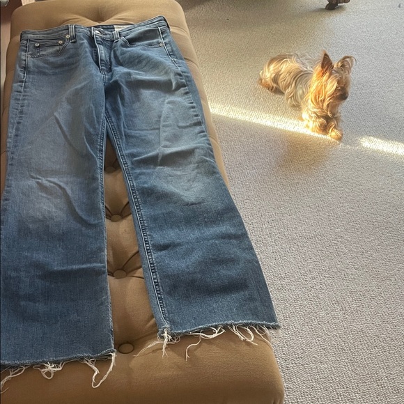 rag & bone Denim - rag & bone Wide Leg Jeans in Denim Blue